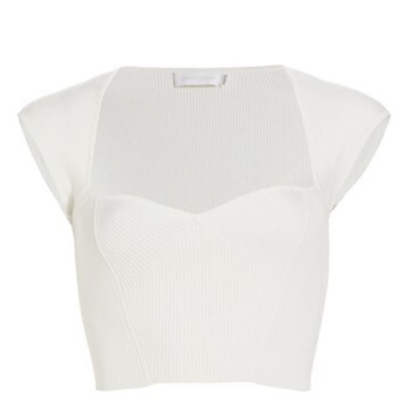 Jonathan Simkhai Abia rib knit crop top white - Picture 1 of 2